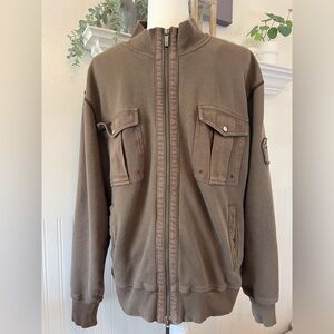 FACONNABLE TWILL AVIATION ZIP UP JACKET / SIZE: L